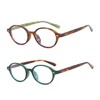 2 Pieces Leopard Print Glasses Oval Frame Anti Blue Light