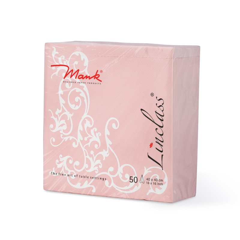 Napkins "Pomp" Airlaid Pack of 50 Rose / White