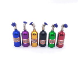 KEEDA 2 PCS Metal Simulated NOS Nitrogen Bottle with Bracket for 1/10 RC Crawler Car TRX4 D90 Axial Scx10 Decoration Accessories (Blue)