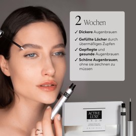 Active Luxe Eyebrow Serum - Eyebrow Growth Booster Serum - for Natural Thickness, Full and Strong Eyebrows in Just 30 Days, Eyebrow Growth Serum - 2 Month Treatment (2 ml)