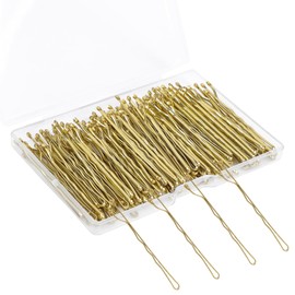100Pcs Bobby Pins Blonde Hair Pins Kit for Women Girls Kids Premium Wavy Blonde Bobby Pins Hair Clips with Storage Box,Suitable for All Hair Types (Gold, 2inch)