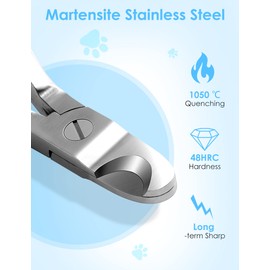 Gobeigo Upgrade Wide Open Dog Nail Clippers for Large Dogs Cut Like Butter, Heavy Duty Dog Nail Trimmer Full Metal Razor Sharp Professional for All Dogs Cats with Thick Toenail