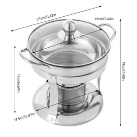 Chafing Dishes for Buffet of 4, Small Stainless Steel Buffet Warmer Chafer with Lid, Single Shabu Hot Pot with Fuel Holder, Chafers and Buffet Warmers Sets for Parties, Wedding