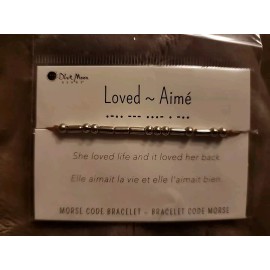 Unbranded Loved Morse Code Bracelet Gold Tone Red Cord