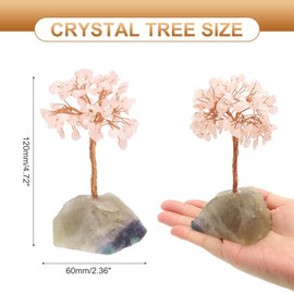 PATIKIL Crystal Tree Gifts for Women, Handcrafted Tree of Life Tree Natural Stones for Wealth and Luck Home Office Decor Birthday Gifts for Mom & Dad, Pink