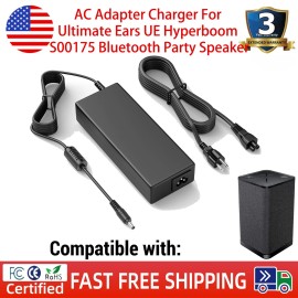 For Ultimate AC Adapter Charger For Ultimate Ears UE Hyperboom S00175 Bluetooth Party Speaker