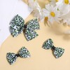 Ptwola 6 Pcs Leopard Silky Satin Hair Bowknot Barrette with