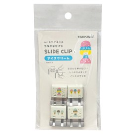 TOHKIN MZTSC-L4AI Mizutama Collaboration Design Slide Clips, Ice Cream, Large, Pack of 4
