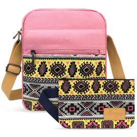 Kemy's Small Canvas Crossbody Bag for Teen Girls, Lightweight Messenger Shoulder Bags Cross Body Purse for Girls and Women