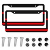 2 Pack Thin Red Line License Plate Frames - Black