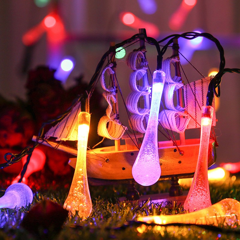 DropShaped 30 LED Solar String Light Waterproof Garden Decoration Light