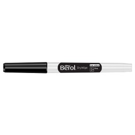Berol Dry Wipe Whiteboard Marker Pens | Fine Tip | Black Low-Odour Ink | 12 Dry Erase Markers