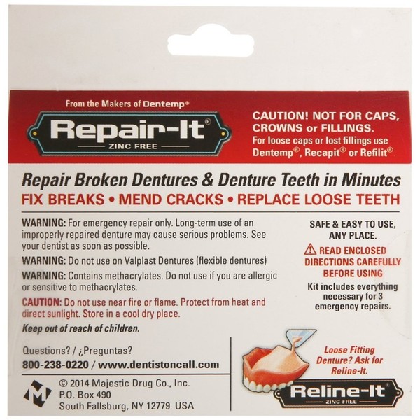 D.O.C. Repair-It Advanced Formula Denture Repair Kit 3 ea (Pack