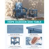 SERWALL 2-Tier HDPE Outdoor Side Table, Weatherproof Rectangular Adirondack Side