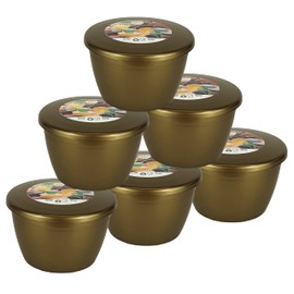 Just Pudding Basins Multipack Gold 1/2-Pint, 280ml Steaming Basin and Lid (6 Pack)