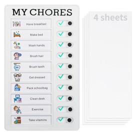 PIQOLA 2 pcs Chore Chart for Kids Multiple Kids ADHD Tools Checklist Board Routine Schedule (My Chores-2pcs)