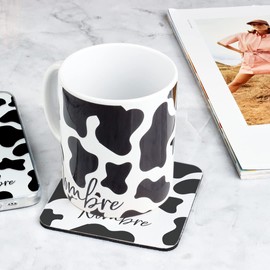 Taza para café Animal Print Personalizada con tu nombre, Taza para té Animal Print Vaca Personalizada con tu nombre 325ml (11oz)