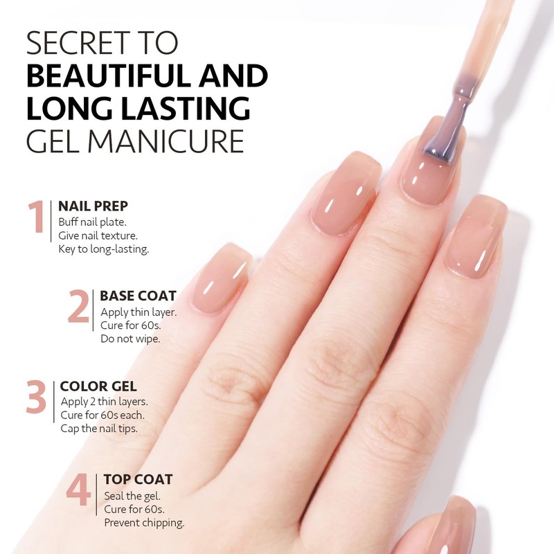 GAOY Jelly Nude Gel Nail Polish, 16ml Sheer Translucent Soak