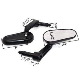 XKMT- Motorcycle Black 7/8" 22mm Universal Fit Custom Motorcycle Bikes Bar End Rearview Side Mirrors Compatible with Triumph Street Triple [P/N: MT252-033-BK]