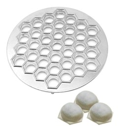 Hoypeyfiy Russian Pelmeni Maker, Dumplings Mold, Metal Ravioli Maker, Pelmeni Meat Dumplings Maker, 37 Holes Handmade Dumpling Cutter, Silver