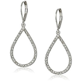 Anne Klein Ready To Shine Silver-Tone/Crystal Teardrop Earrings