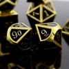 Haxtec DND Metal Dice Set D&D Gold Black Metal Dice