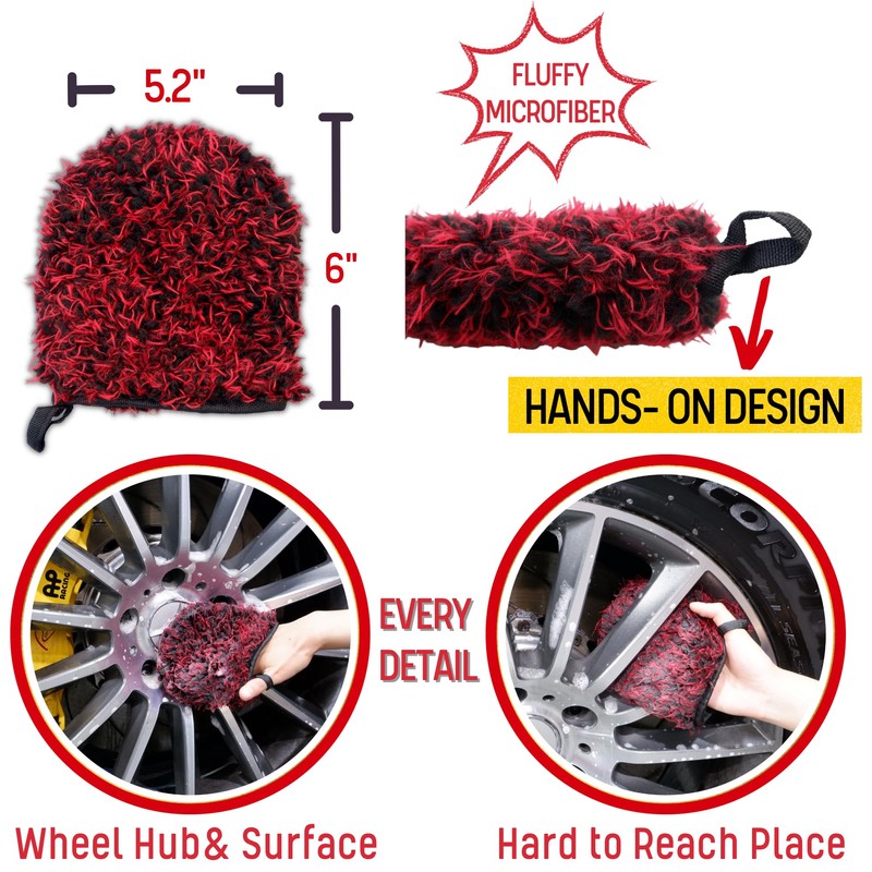 oesee Metal Free Microfiber Wheel Brush Kit- Microfiber Angled Wheel