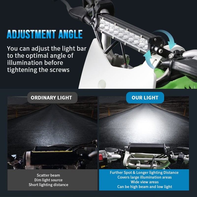 AUTOVIC Motorcycle Light Bar Kit, Universal 60W Motocross Light Bar