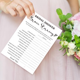 bxtala Bridal Shower Brain Storming Games, Bridal Shower Game Cards, Bride and Groom Party Fun Activities, 30 Game Cards, Engagement Wedding Party Supplies