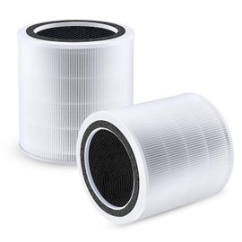 PINREK 2-Pack Core 400S Replacement Filter Compatible with LEVOIT Core 400S Air Purifier, 3-in-1 High-efficiency Pre-Filter, H13 True HEPA, Activated Carbon Filter, Replaces Part #Core 400S-RF(White)