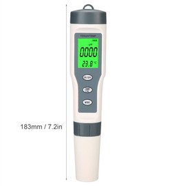 Cafopgrill Water Quality Tester, PH Value Meter, PH Meter Chlorine, PH Meter Water 3 in 1 Portable Digital TDS PH Temp Meter Aquarium Pool Water Purity