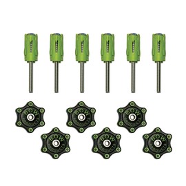 BOW Products Pack of Dogs - Pack of 6 Expandable Bench Dogs with Low-Profile, Ergonomic Knobs - Fits 3/4 Inch (19mm to 20mm) Holes for Woodworking on MFT Tables, CNC Machines, and Dog Tables