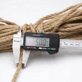 KINGLAKE 100% Natural Thick Strong Jute Rope 65 Feet 5mm 3 Ply Hemp Rope Cord For Arts Crafts DIY Decoration Gift Wrapping