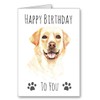 Golden Labrador Dog Birthday Card Happy Birthday Watercolour effect (envelope