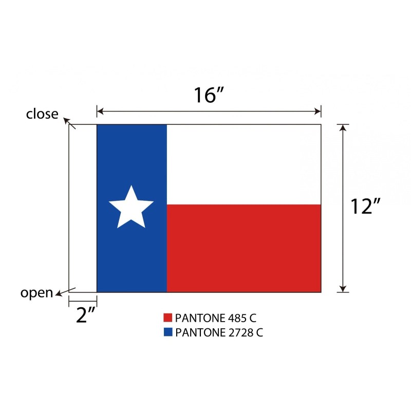 Dynamic LED Texas State Flag (for whip lights)