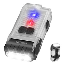 BORUIT V15 LED Small Powerful EDC Flashlight with Warm White Red Light,Bright 1200LM USB C Rechargeable 10 Modes Mini Pocket Keychain Flash Light with Clip,IP67 Waterproof,80°Head Swivels,Tail Magnet