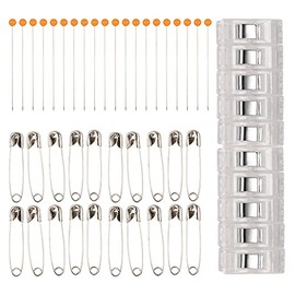 Fiskars Fastening 50 Piece Sewing Kit, Clear/Orange