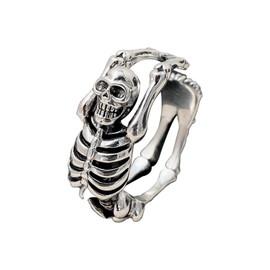 Auriselle Men's Viking Ring Adjustable Ring with Branch/Skull/Starlight/Anchor Pattern Open Rings Retro Punk Jewellery Unisex Vintage Birthday Christmas Gift for Men Women, Alloy