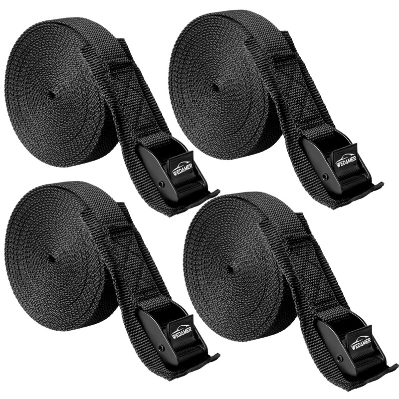 WEDAMER 4-Pack Kayak Tie Down Straps Heavy Duty Cam Buckle