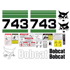 Aftermarket Bobcat 743 Skid Steer Set Vinyl Decal Sticker - 25 PC