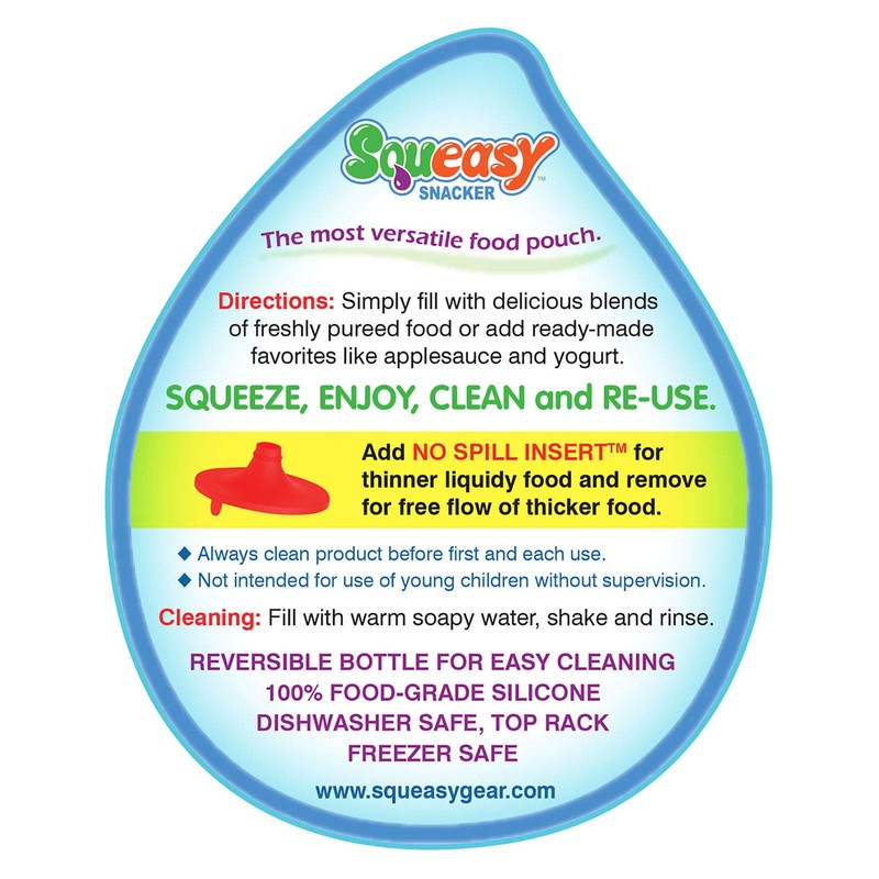 Squeasy Gear Snacker, Aqua Blue, 6