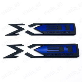 GMC 2PCS 2019-2025 GMC Sierra X31 X 31 OFF ROAD Bed Emblem OEM GEN Blue Black Badge