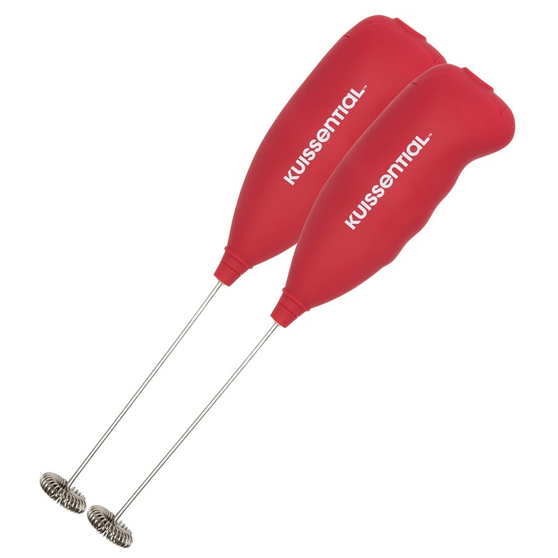 Kuissential Electric Stainless Steel Milk Frother 2pk-Slickfroth 2.0- Powerful Handheld