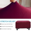 Ottoman Cover, Stretch Rectangle Velvet Ottoman Slipcovers of Foot Stool