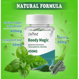 Gwynne Boody Magic Tabletas De Clorofila Natural Para El Olor Corporal Femenino, Suplemento Desodorante Corporal Para Hombres Y Mujeres,contiene 450  