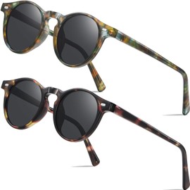 Perfectmiaoxuan Polarised Sunglasses Men Women for Driving Cycling Fishing Summer Travel Holiday Lightweight TR90 Retro Rectangular Aviator Glasses UV Protection, 【A】2 Pack (Black+Black)