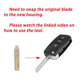 3 Buttons For VW Key Fob Volkswagen VW Golf MK6 Key Fob 2017 VW Caddy Key Case Transporter T6 Tiguan Polo Skoda Octavia Key Shell Key Fob Replacement with Pin Removal Tool VW Key Blade Pin