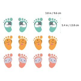 Operitacx 36 Stück kleine Füße, Bodenaufkleber, für Kinder, Tier-Aufkleber, selbstklebend, für Babys, Papier, Kindergarten