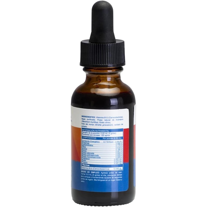 Bioganic Vegan Liquid Sublingual Vitamin B12 Drops Blueberry - 60