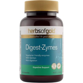Herbs of Gold Digest-Zymes – 60 Capsules – Digestive Enzyme Supplement for Healthy Digestion & Nutrient Absorption – Relief from Bloating & Indigestion